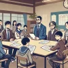 A-Japanese-middle-school-setting-with-worried-parents-and-students-discussing-the-upcoming-changes-to-school-club-activities