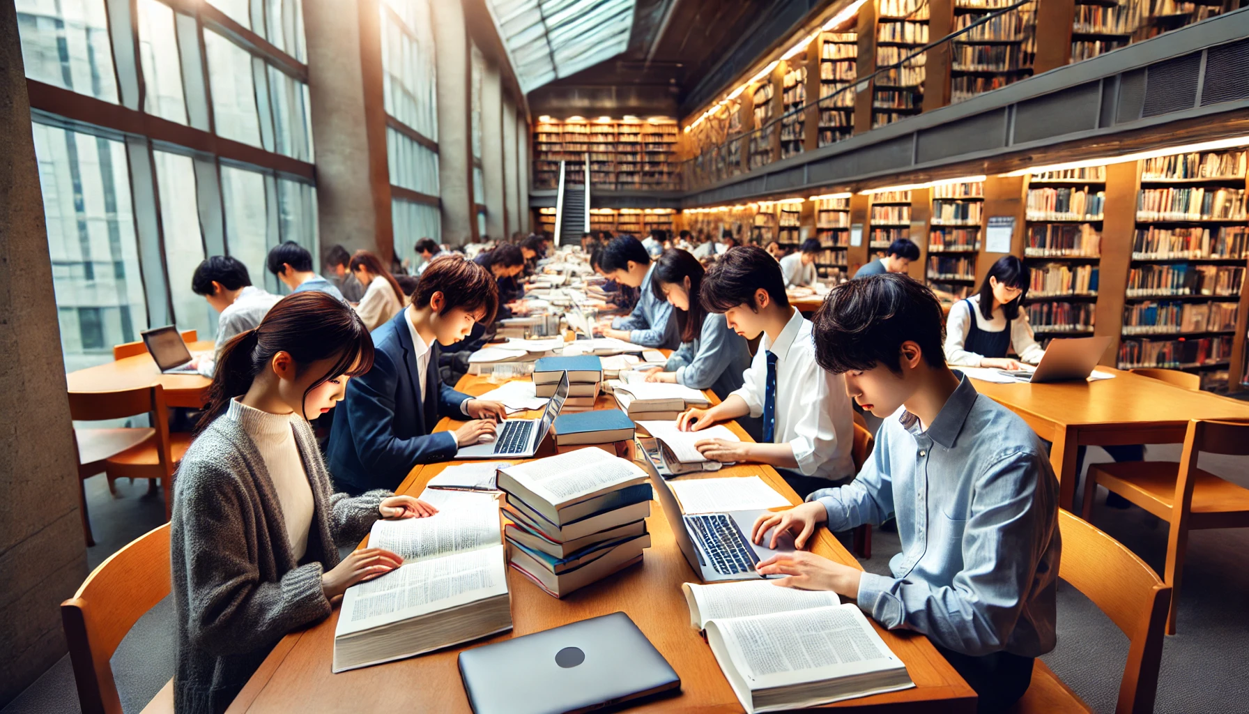 An-image-depicting-students-preparing-for-university-entrance-exams-in-Tokyo-Japan